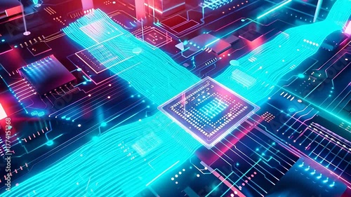 Circuit board with neon lights