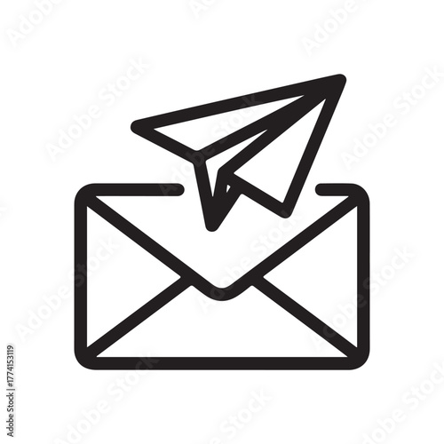 Sending Messages Seamless Communication Paper Airplane Icon Symbol for Email Notifications Online Marketing and Direct Mail Campaigns