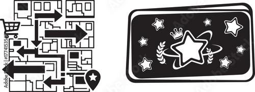 Vector Map Showing Customer Journey to Star Reward Loyalty Program