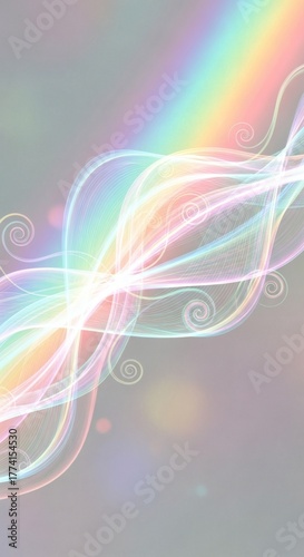 Ethereal Pastel Rainbow Holographic Abstract Background 7