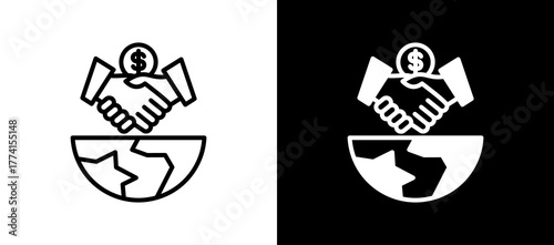 World Trade whiteblack icon