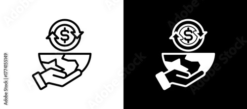 Global Business whiteblack icon