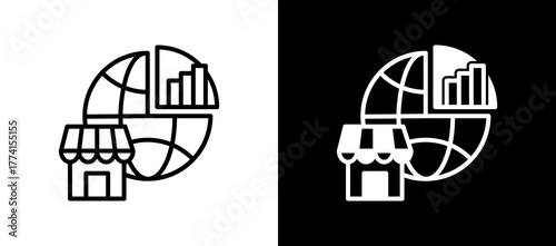 International Markets whiteblack icon