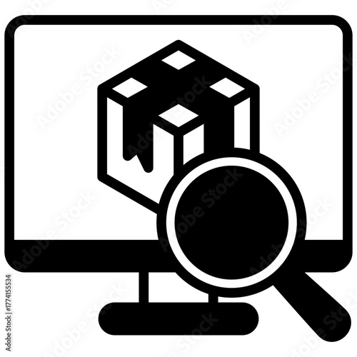 Inspection Icon, Glyph Mini Illustration Relate To Industry 4-0. Use For Modern Concept, Ui, Ux Web And App Development.