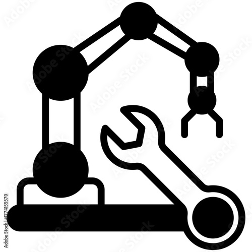 Maintenance Icon, Glyph Mini Illustration Relate To Industry 4-0. Use For Modern Concept, Ui, Ux Web And App Development.