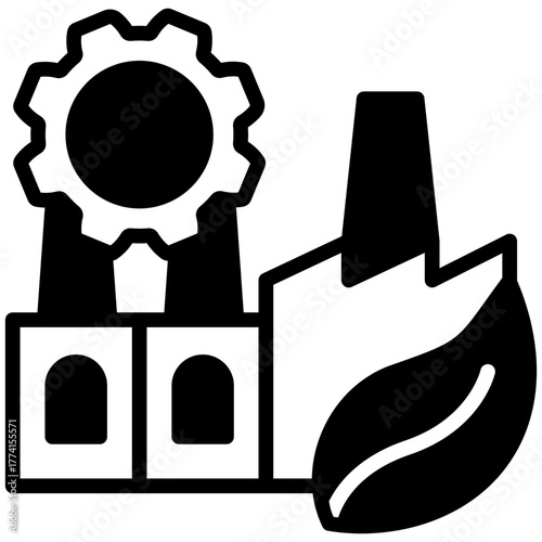 Manufacturing Icon, Glyph Mini Illustration Relate To Industry 4-0. Use For Modern Concept, Ui, Ux Web And App Development.