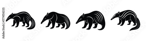 Discover unique black and white anteater illustration vector art graphics design elements imagery