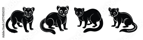 Black and white illustration of marten animal wildlife creature mammal furry forest fauna art design drawing