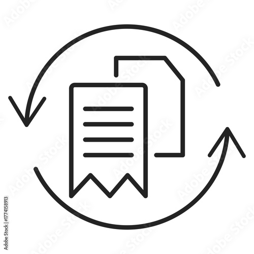 eco recycling paper line icon