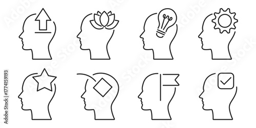 up skill line web icon set