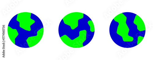 Planet Earth Icons — Global Map and World Vector Symbols