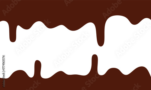 Melted Chocolate Seamless Texture. Dripping Liquid on Transparent Background. Ideal for  social media graphics, product labels, menu designs, and bakery promotions.
