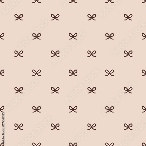 Seamless Digital Pattern of Minimalist Repeating Bow Ties for Fabric, Wrapping Paper, and Cute Backgrounds