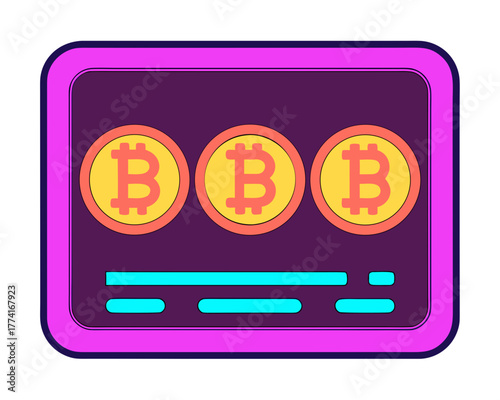 Glowing crypto wallet dashboard with bitcoin icons vector illustration for finance and technology vector