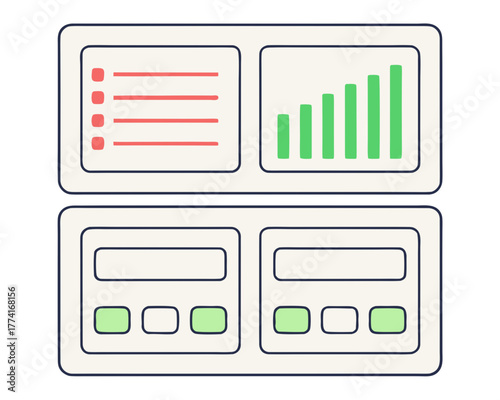 Minimal iot dashboard ui smart device cards vector illustration scalable eps icon vector