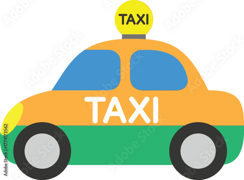 City Transportation and Public Cab Service, Rideshare and On-Demand Taxi Service Illustration