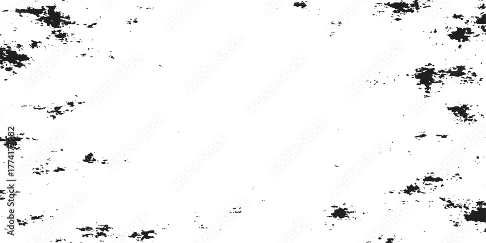 Obraz premium Black grunge ink splat pattern illustration on a dirty textured background design with a liquid drop border