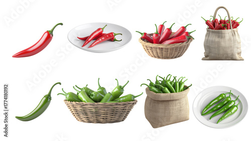 Colorful Chili Peppers A Variety of Spicy Pods for Cooking