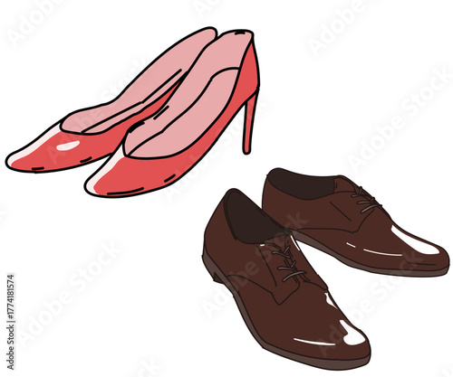 ビジネスシューズとハイヒール