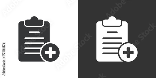 Health registration icon. Solid glyph series icon