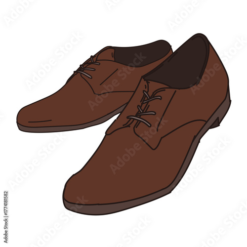 Brown leather Oxford shoes