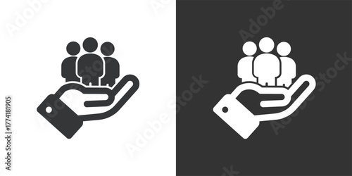 Employee Management icon. Solid glyph series icon