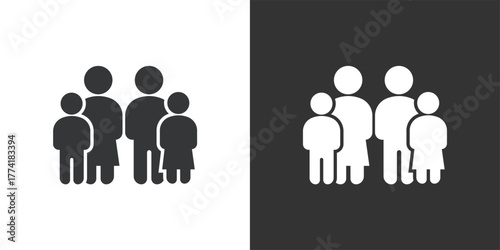 Family icon. Solid glyph series icon