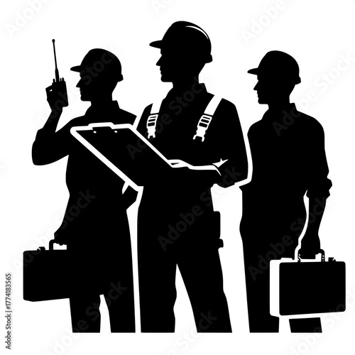 Engineer Holding Clipboard and Walkie Talkie