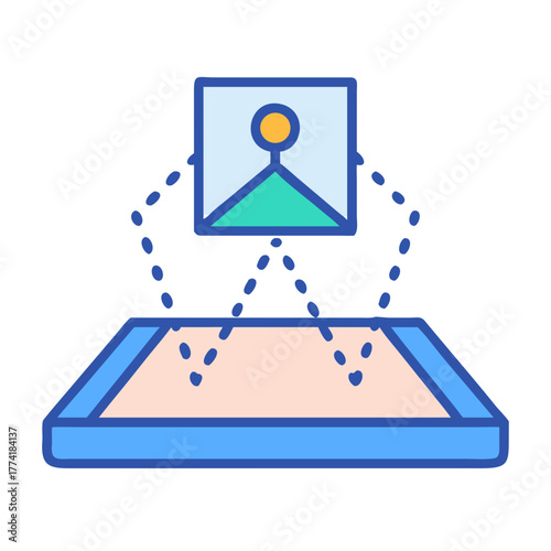 Data transfer graphic representing data syncing between a phone and cloud server