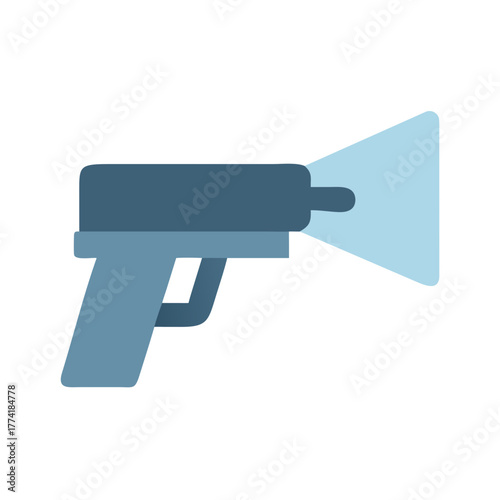 Modern flat design illustration of a ray gun, science fiction technology concept