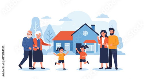Grandparents Welcoming Children and Grandchildren Home