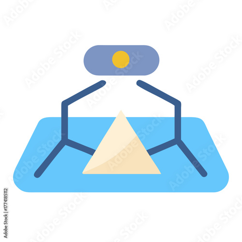 Light splitting through a prism experiment with a lens and solid colors