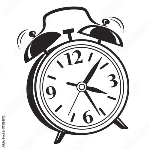 Vintage Alarm Clock Ringing with Vibrating Bells time retro