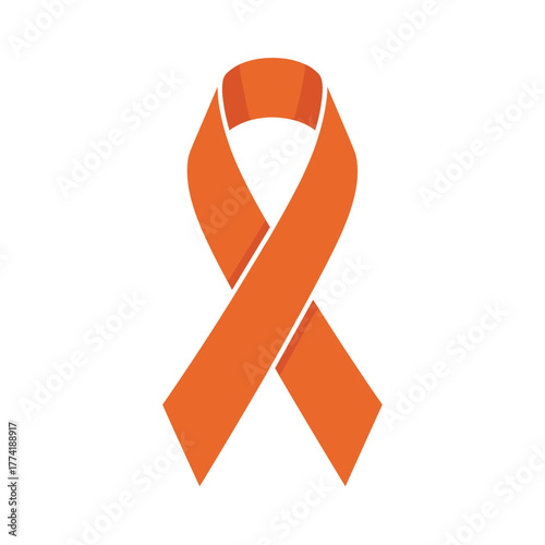 Orange awareness ribbon symbolizing various causes like hunger and multiple sclerosis.