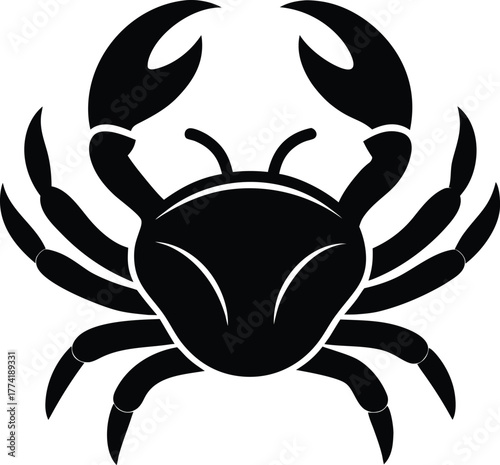Red crab icon design element for marine life and seafood themes