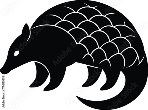 Cute pangolin animal icon for wildlife and conservation projects