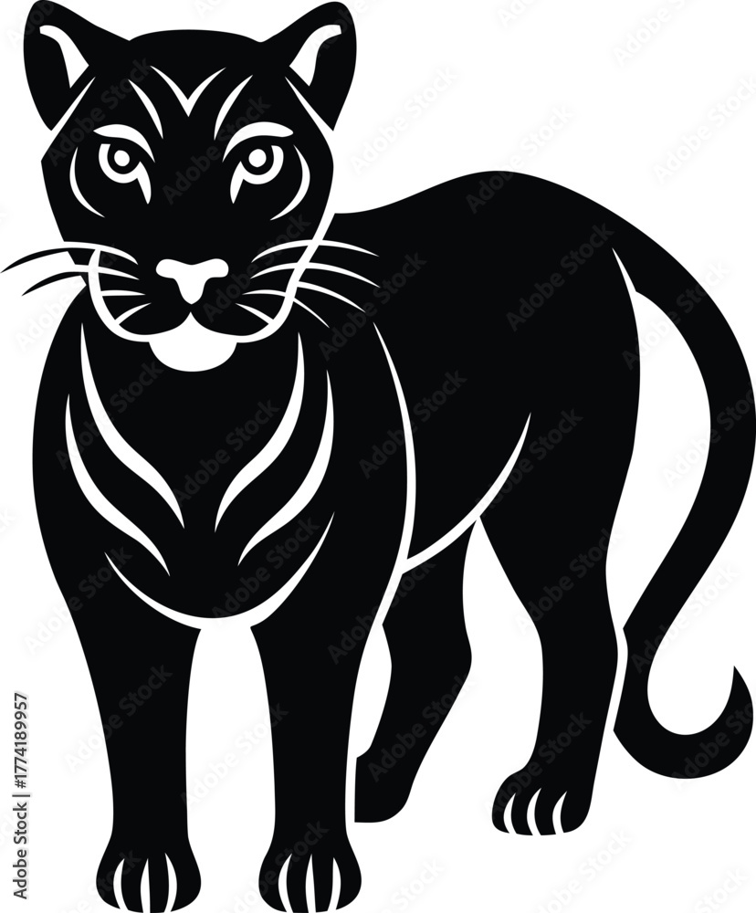 Obraz premium African wildcat silhouette icon for wildlife and nature designs