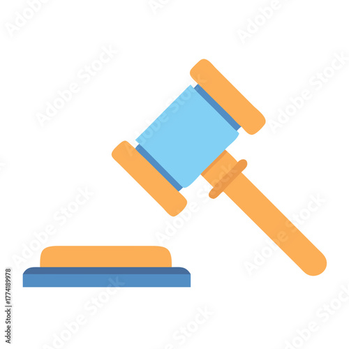 Gavel symbol of justice and legal authority in court