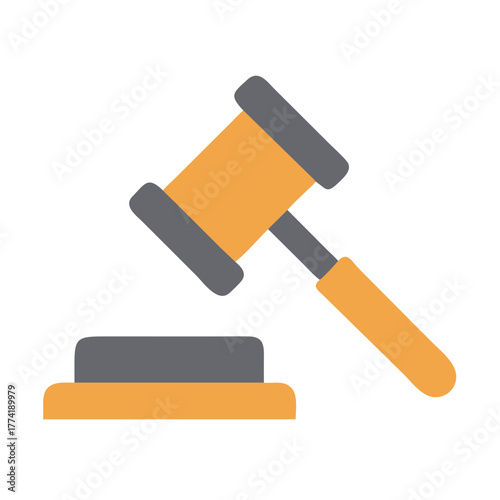 Gavel illustration depicting the legal system and judicial process