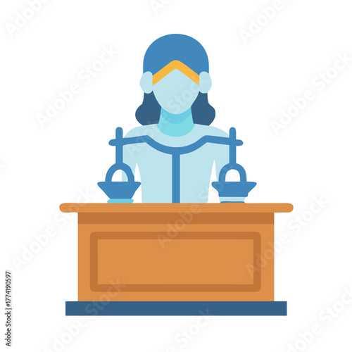 Flat design illustration of a fair judge icon