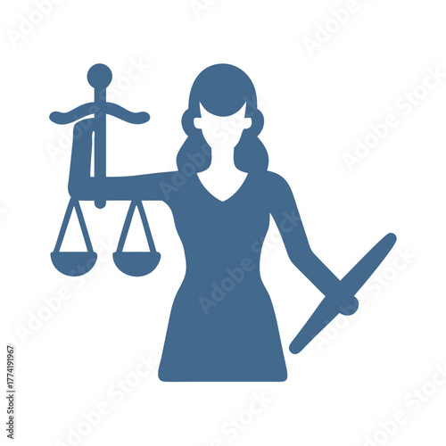 Lady Justice silhouette embodying law and legal representation themes