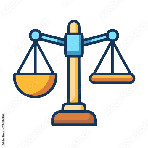 Simple cartoon scale illustration for legal or balance concepts