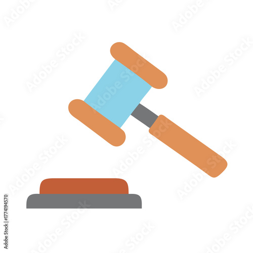 Gavel illustration representing justice law and legal system concept