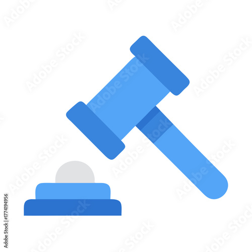 Blue Gavel and Sound Block Against Black Background