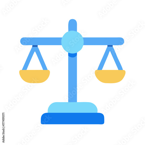 Flat Design Scale of Justice Symbol on Black Background