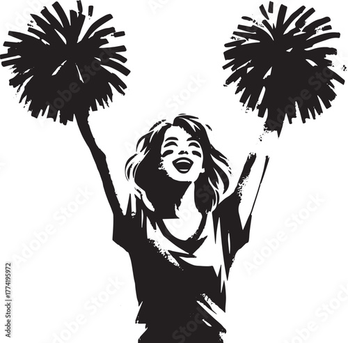 Enthusiastic cheerleader illustration conveying energy and passi