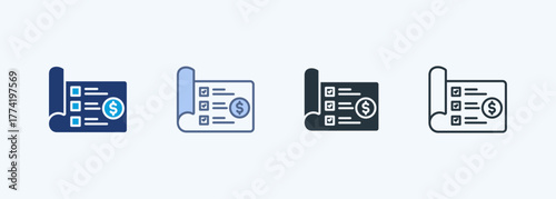 Price List Multiple Style Icon Collection