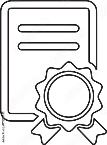 black and white certificate with ribbon clip art preview