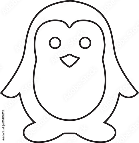Penguin Outline Icon Vector Bird Antarctic Arctic Wildlife Animal Character Nature Design Cute Animal Arctic Fauna Southern Sea Cold Climate Winged