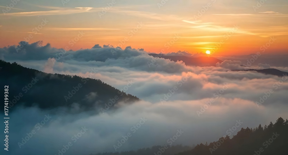 Obraz premium sunrise over the mountains